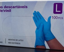 A venda Máscaras e luvas
