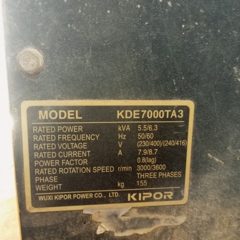 Venda Gerador KIPOR 5 KVA GASÓLEO