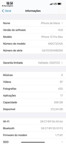 Venda Iphone 12 pro Max 256gb processador 6