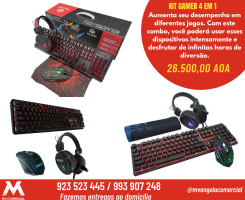 A venda Kit Gamer 4 em 1 - Teclado, Mouse, HeadSet e TouchPad