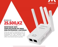 Comprar REPETIDOR WIFI AMPLIFICADOR DE SINAL MINI ROTEADOR 4 ANTENAS