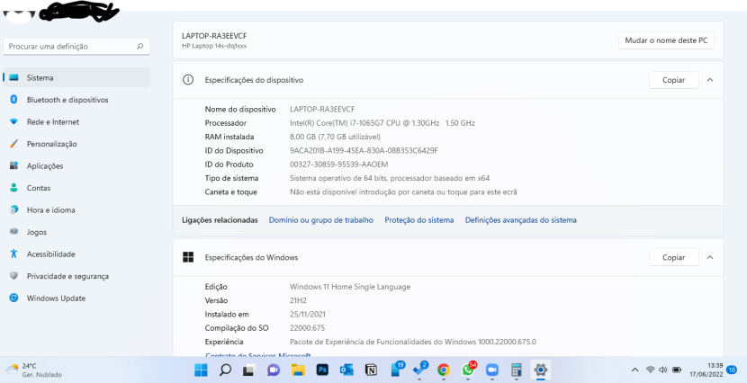 Venda COMPUTADOR PORTÁTIL - HP