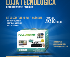 A venda KIT DE CCTV FULL HD WI-FI 4 CÂMERAS
