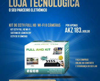 A venda KIT DE CCTV FULL HD WI-FI 8 CÂMERAS