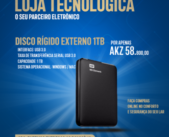 A venda Disco Rígido Externo 1TB