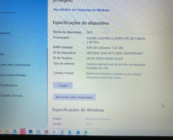A venda PC LENOVO CORE i5 DA 6 GERAÇÃO