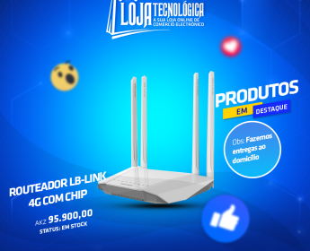 A venda ROUTEADOR LB-LINK 4G COM CHIP