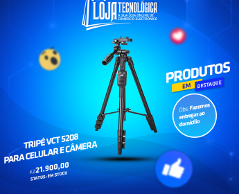 A venda TRIPÉ VCT 5208 PARA CELULAR E CAMARA