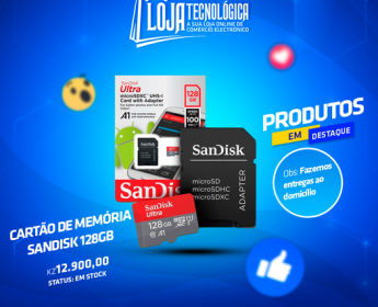 A venda Cartão de Memoria 128GB