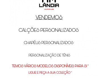 A venda Calções e Chapéus