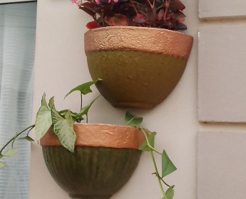 A venda Vasos artesanais