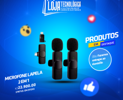 A venda Microfone Lapela 2 em 1MICROFONE LAPELA SEM FIO 2EM1