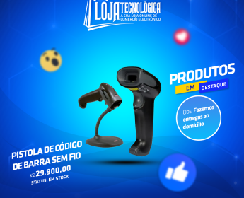 A venda LEITOR DE CÓDIGO DE BARRAS SEM FIO
