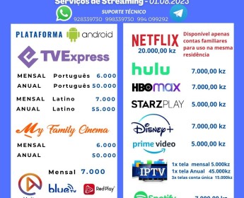 A venda Serviços de streamings