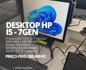 A venda DESKTOP HP (i5-7Gen)