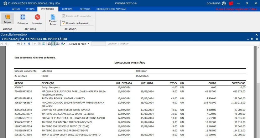Venda Kwenda Gest - Software de Gestão e Facturação
