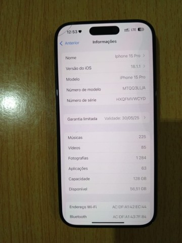 Venda Iphone 15Pro 128GB