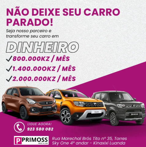 Venda Tranforme Seu Carro em Dinheiro Todo Mês e ganhe até 2.000.000kz/mês