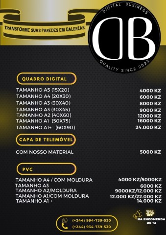 Venda Quadros Digitais e PVC