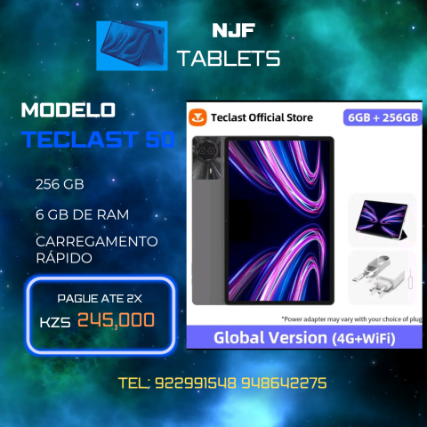 Venda TABLET NOVO TECLAST T50/60 8Gb RAM, 256 Armazenamento