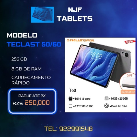 Venda TABLET NOVO TECLAST T50/60 8Gb RAM, 256 Armazenamento