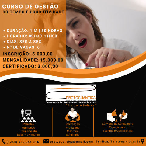 Venda CURSO DE GESTÃO DO TEMPO E PRODUTIVIDADE