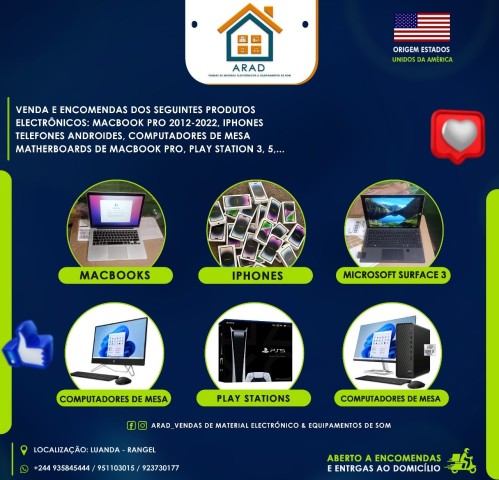 Venda Produtos importados para Angola