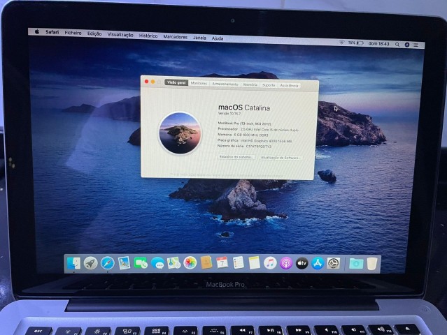 Venda MacBook Pro 13 (Mid-2012) 6 GB RAM / 500 GB / macOS Catalina