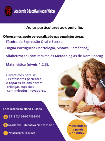 Venda Aulas particulares de reforço escolar ao domicílio