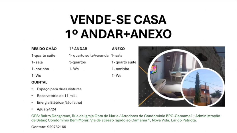 Venda VIVENDA INACABADA + ANEXO
