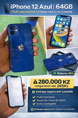 Venda IPhone 12 Normal 64GB Azul Tudo Operacional