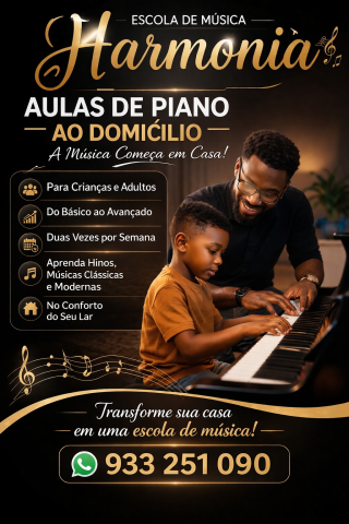 Aulas de piano ao domicílio