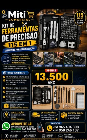 Venda KIT DE FERRAMENTAS 115 EM 1