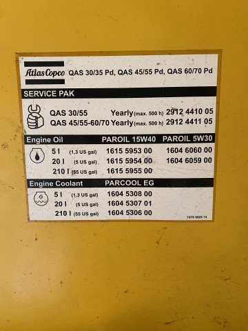 Venda Gerador Atlas Copco de 30 kVA