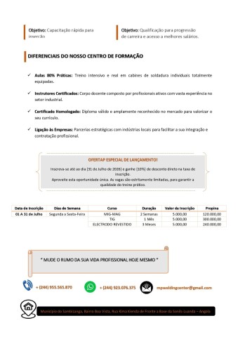 Venda CURSOS PROFISSIONAIS DE SOLDADURA INDUSTRIAL