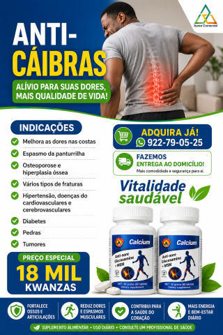 Venda ANTI-CÃIBRAS Alívio para as suas dores e mais qualidade de vida!