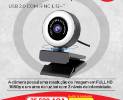 A venda Webcam FullHD 1080p USB com rRng Light
