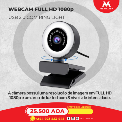 Venda Webcam FullHD 1080p USB com rRng Light