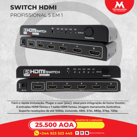 Venda Switch HDMI Profissional 5x1