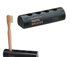 A venda Conjunto de Porta-escovas de dentes em resina preta.
