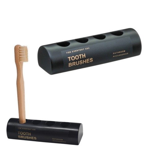 Venda Conjunto de Porta-escovas de dentes em resina preta.