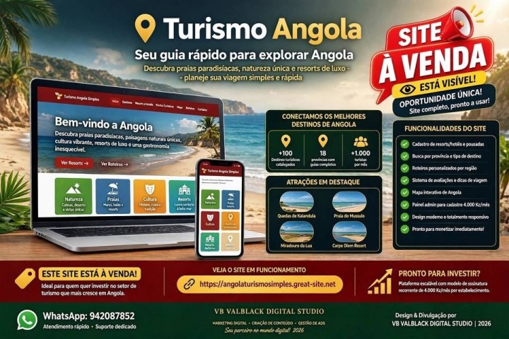 Venda SITE À VENDA - Ativo digital pronto para faturar | Turismo