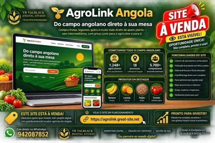 Venda SITE PRONTO À VENDA EM ANGOLA