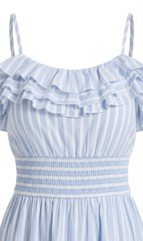 Venda Vestido Midi Azul e Branco