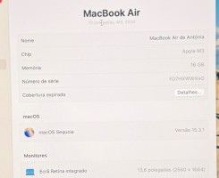 A venda Mac Book Air M3 2024, 512 GB