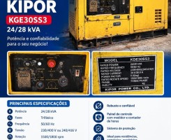 A venda GERADOR KIPOR KGE30SS3 24/28 kVA