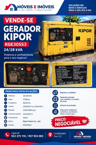 GERADOR KIPOR KGE30SS3 24/28 kVA