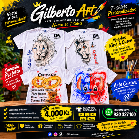 T-Shirts Personalizadas Gilberto Art 4.000 Kz